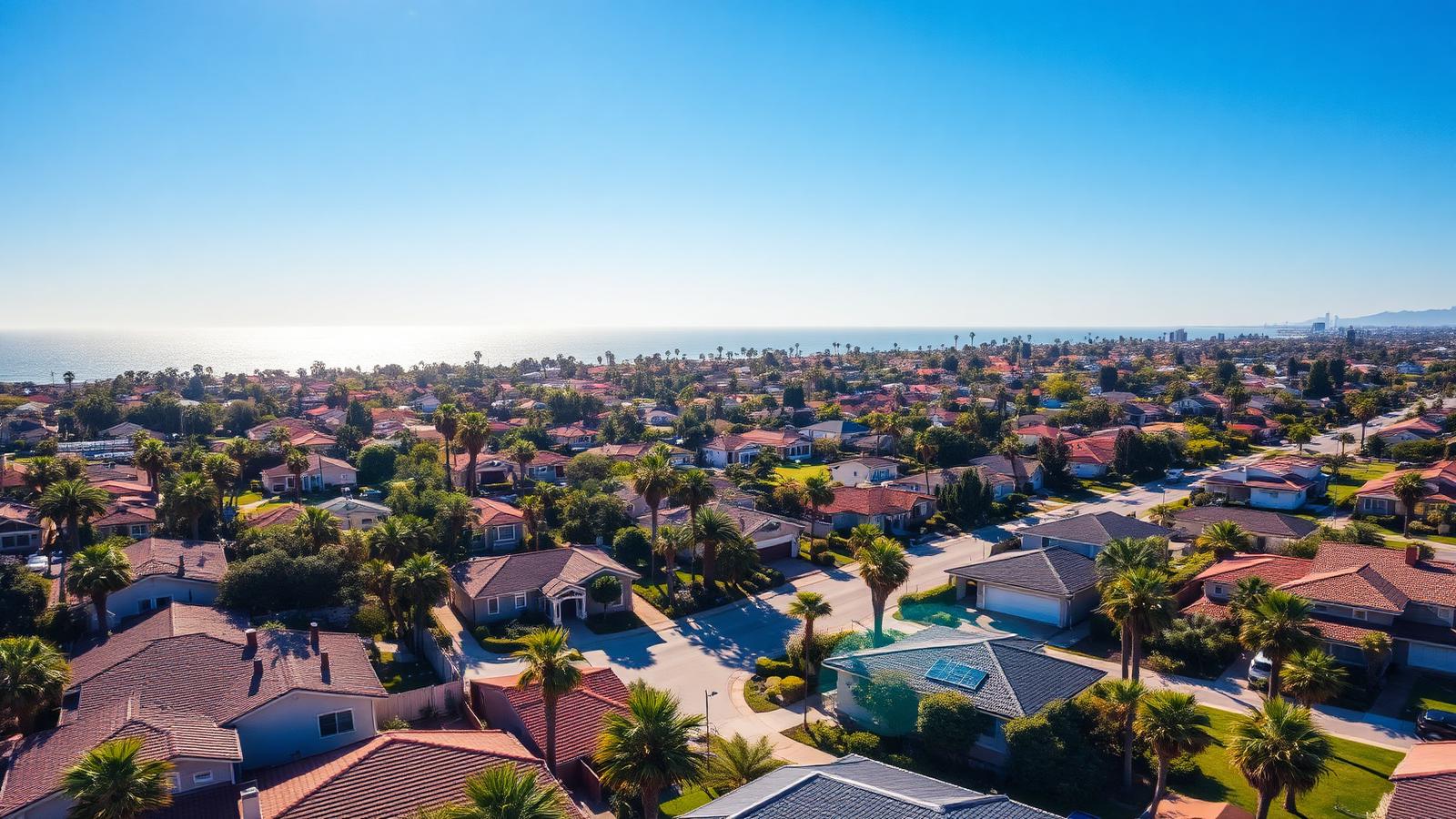 Los Angeles neighborhood aerial view